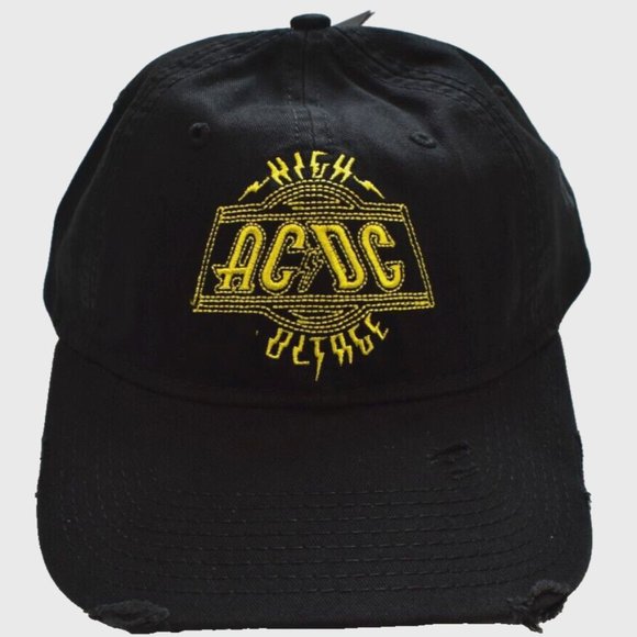 AC/DC Mens AC DC High Voltage Distressed Hat Baseball Cap New With Tags - Picture 1 of 11